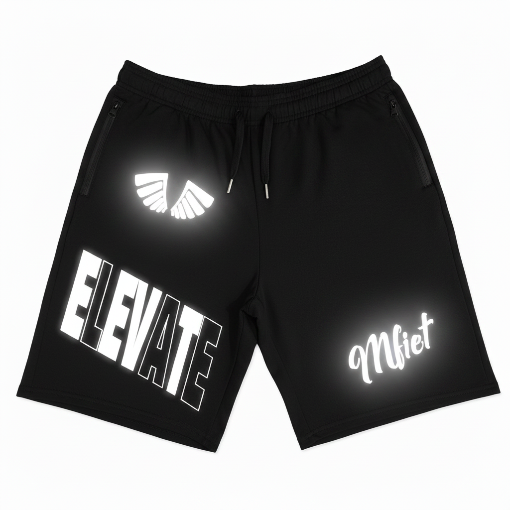 ELEVATE™ Reflective Jogger Shorts - Black