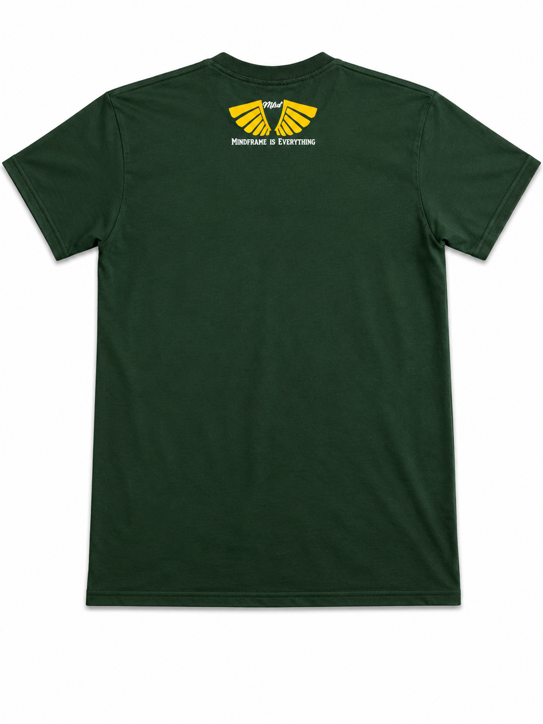 Back view of MFIET Common $ense heavyweight t-shirt in Prosperity Green with MFIET branding.