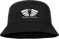 MFIET Mindframe Is Everythang black bucket hat featuring the signature wing logo printed in white on the front. Premium unisex streetwear accessory designed for everyday wear, fitness, and lifestyle.