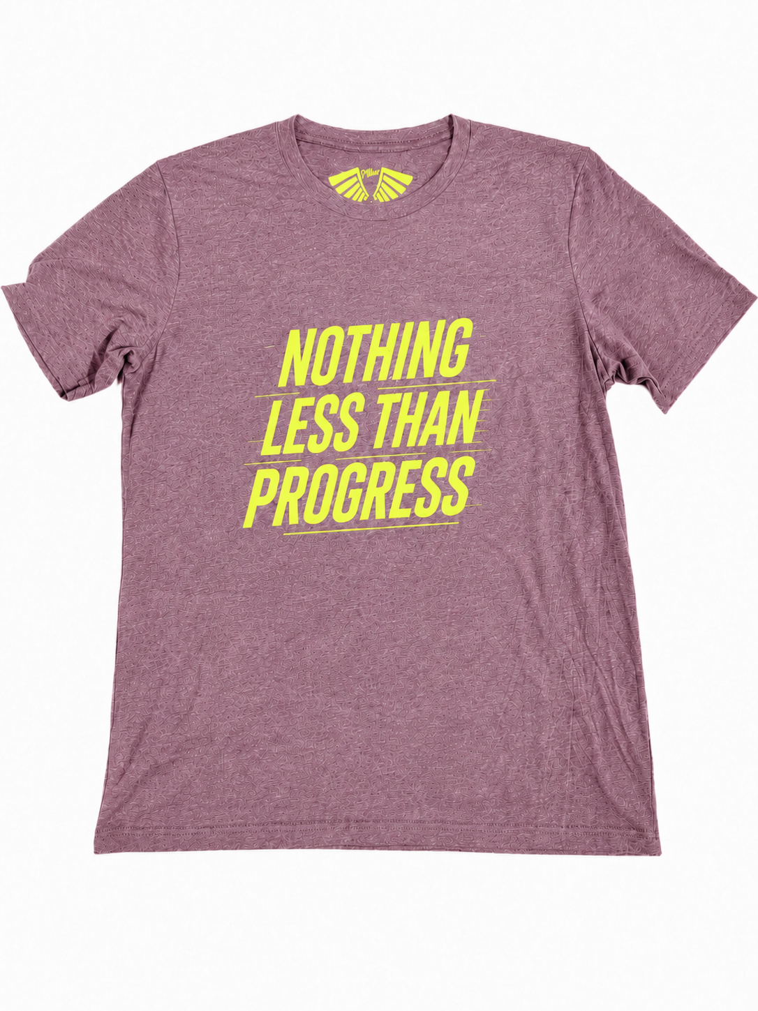 MFIET Nothing Less Than Progress t-shirt in Confidence Mauve featuring motivational growth mindset graphic on front