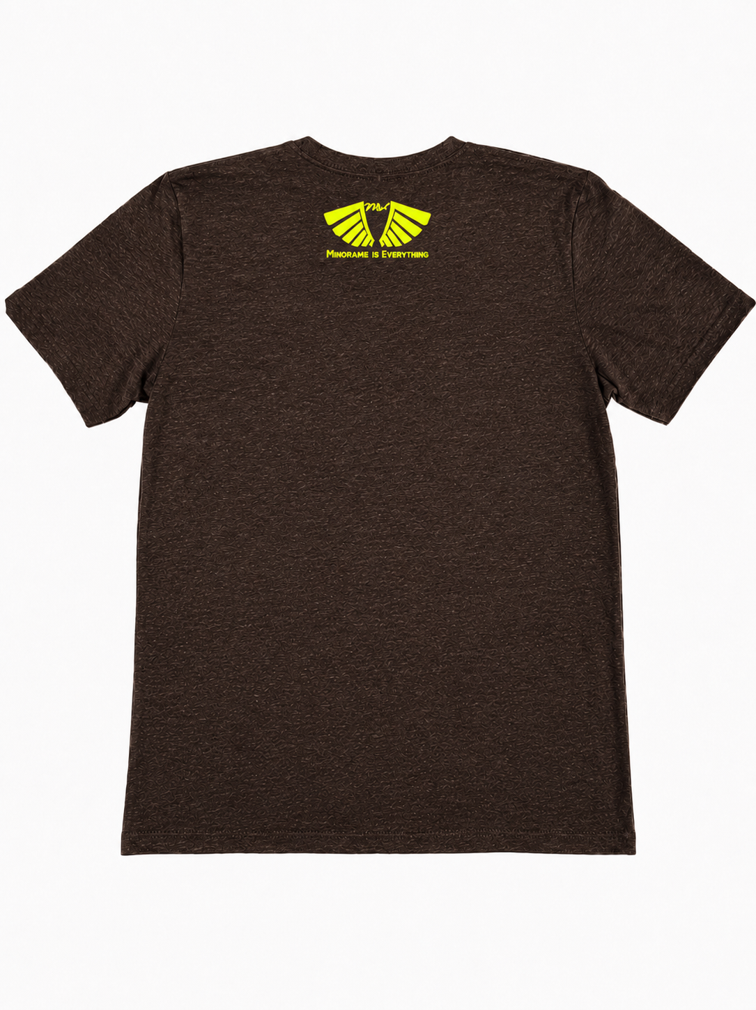 Back view of MFIET Nothing Less Than Progress t-shirt in Foundation Espresso featuring Mindframe Is Everythang logo branding.