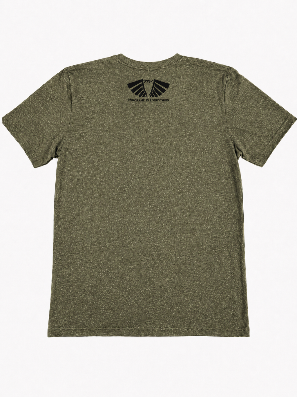 Back view of MFIET Nothing Less Than Progress t-shirt in Resilience Olive featuring Mindframe Is Everythang logo branding