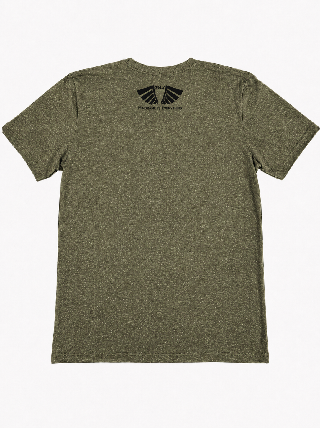 Back view of MFIET Nothing Less Than Progress t-shirt in Resilience Olive featuring Mindframe Is Everythang logo branding