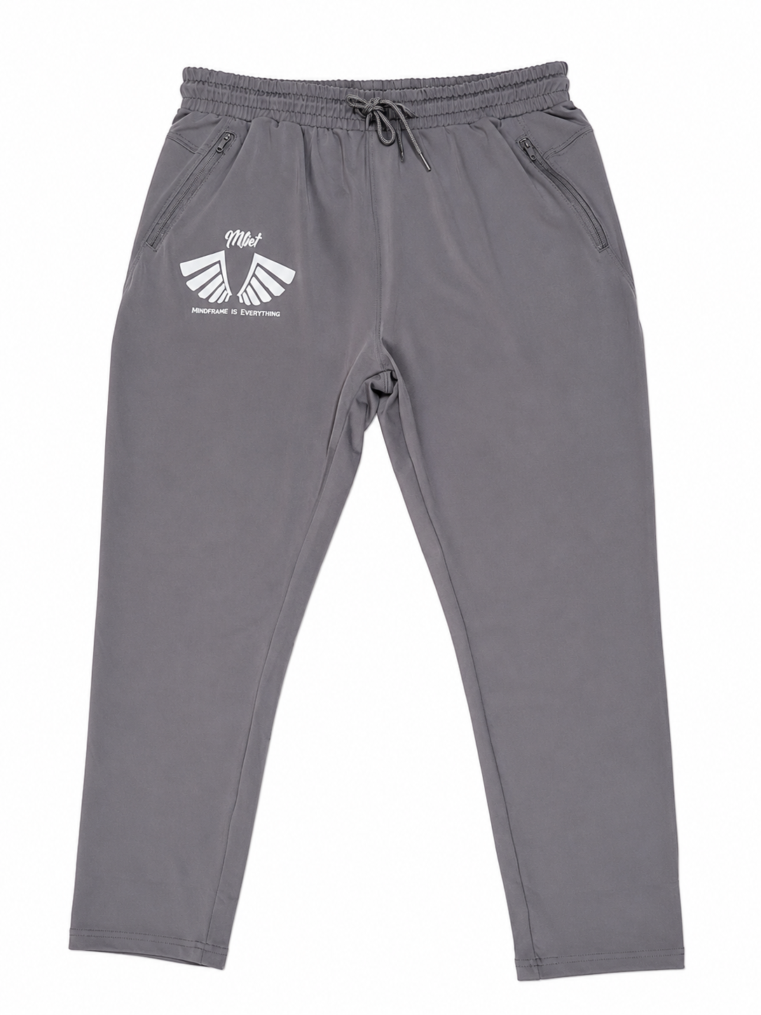 MFIET Stay Consistent performance joggers collection showing Mastermind Black, Vision Blue, and Clarity Grey colorways with reflective branding.